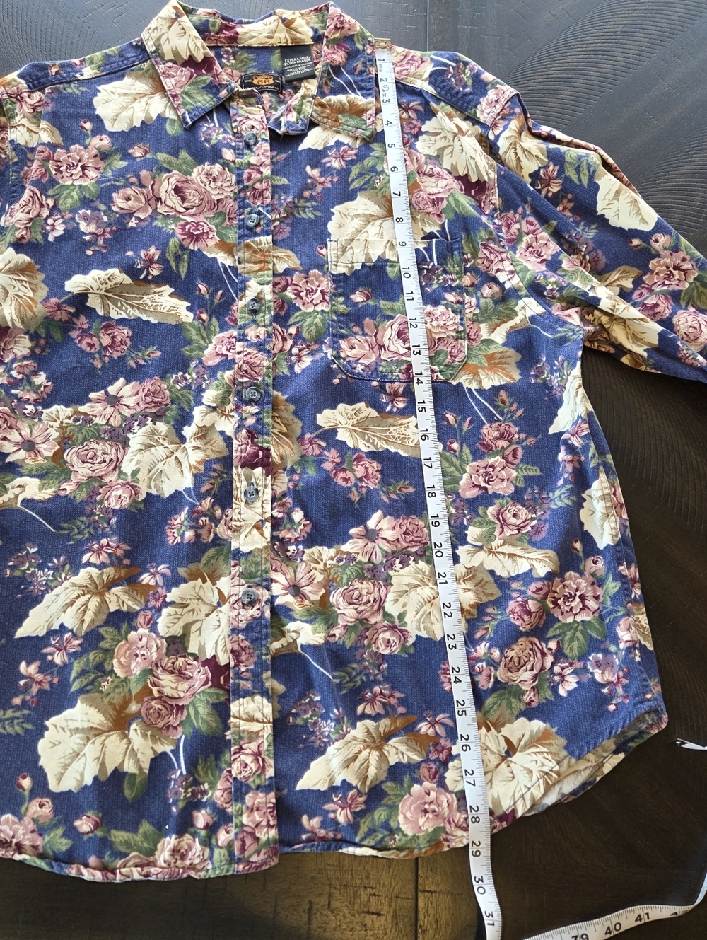 ​Vintage 90s Route 66 Floral Button Down Shirt XL Cotton Cottagecore Grannycore - Picture 13 of 15